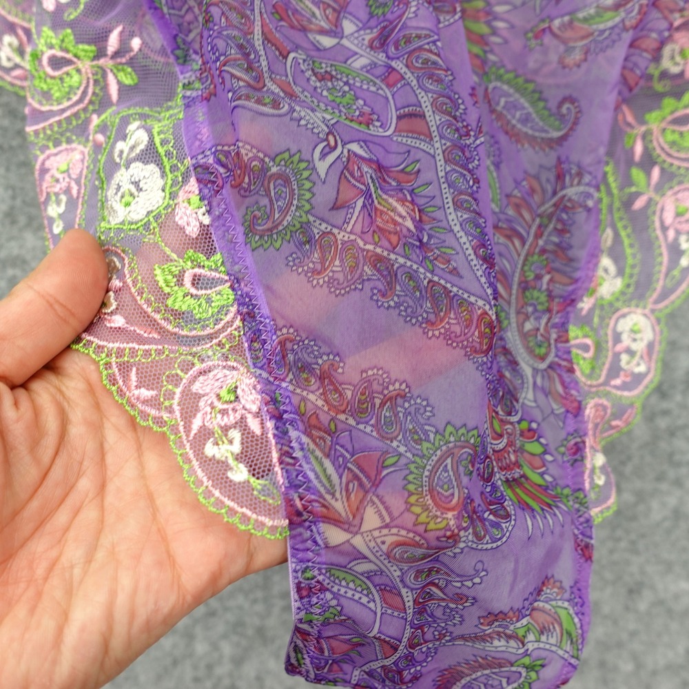 Savage X Fenty Womens Bodysuit M Purple Mesh Lace Underwire Y2K Rave Sexy Sheer - Picture 7 of 14